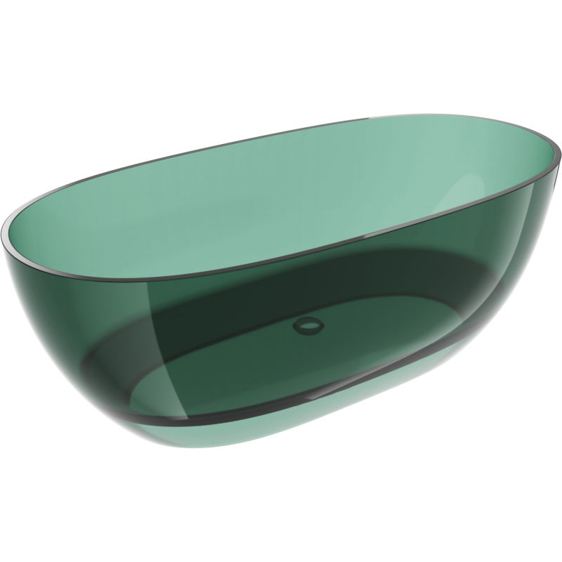 Mexen Pure teal fristående badkar transparent 170 x 80 cm, krom kork - 58071708011