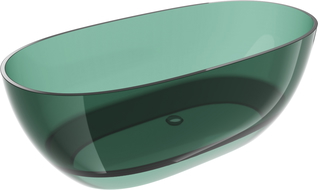 Mexen Pure banheira teal independente transparente 170 x 80 cm, tampa cromada - 58071708011