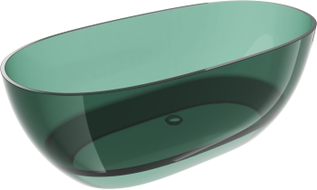 Mexen Pure freistehende transparente Badewanne 170 x 80 cm, Teal, Chromverschluss - 58071708011