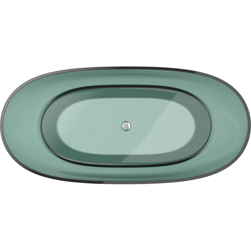 Mexen Pure bañera independiente transparente 170 x 80 cm, teal, desagüe cromado - 58071708011