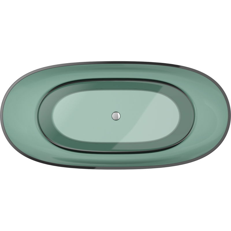 Mexen Pure banheira teal independente transparente 170 x 80 cm, tampa cromada - 58071708011