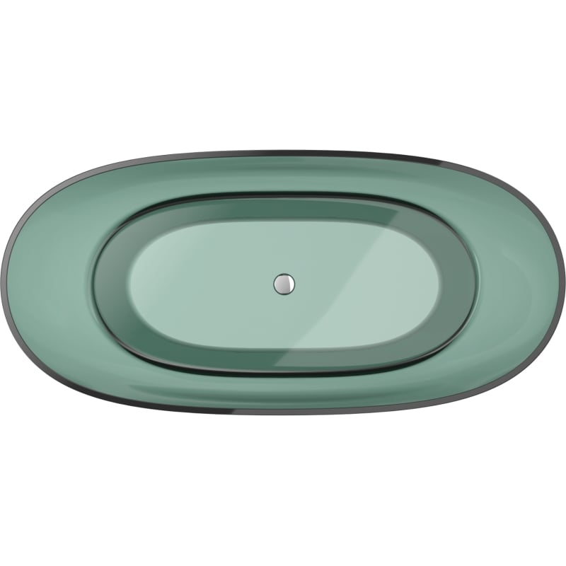 Mexen Pure freestanding transparent bathtub 170 x 80 cm, teal, chrome plug - 58071708011
