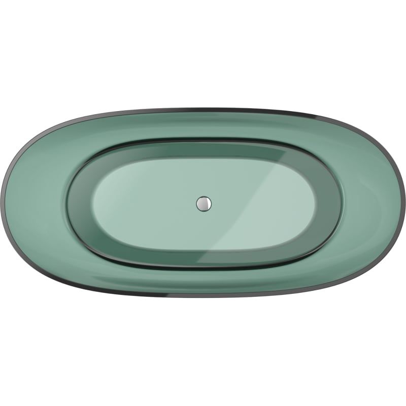 Mexen Pure teal vrijstaande transparante badkuip 170 x 80 cm, chromen afvoer - 58071708011