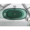 Mexen Pure διάφανη ελεύθερη μπανιέρα 170 x 80 cm, τιρκουάζ, χρωμέ πιεζόμενο