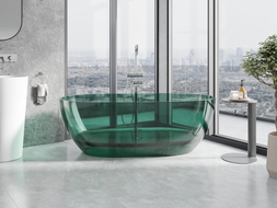 Mexen Pure baignoire autoportante transparente 170 x 80 cm, teal, bonde chromée - 58071708011