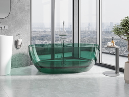 Mexen Pure wanna wolnostojąca transparentna 170 x 80 cm, teal, korek chrom - 58071708011