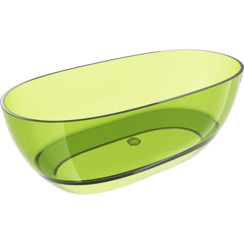 Mexen Pure lime vasca autoportante trasparente 170 x 80 cm, tappo cromato - 58071708012