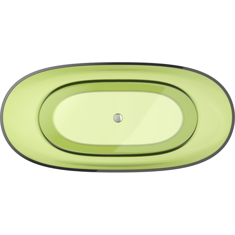 Mexen Pure Freistehende transparente Badewanne 170 x 80 cm, Limette, Chromverschluss - 58071708012