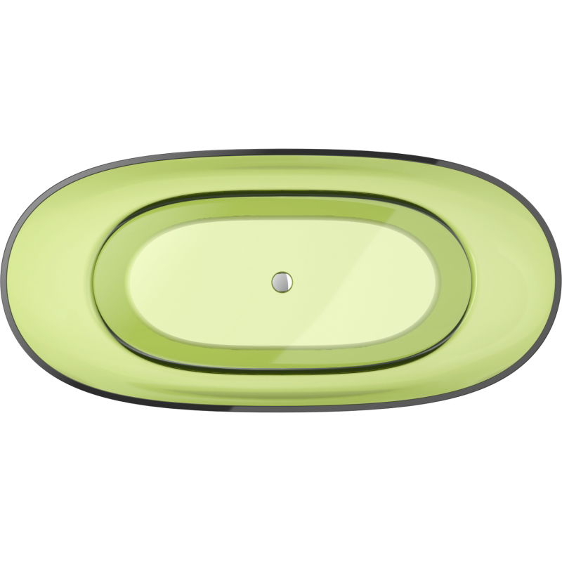 Mexen Pure lime vrijstaande transparante badkuip 170 x 80 cm, chromen afvoerplug - 58071708012