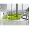 Mexen Pure Freistehende transparente Badewanne 170 x 80 cm, Limette, Chromverschluss - 58071708012