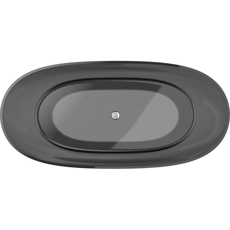 Mexen Pure fristående genomskinligt badkar 170 x 80 cm, svart, krom propp - 58071708013