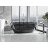 Mexen Pure vrijstaande transparante badkuip 170 x 80 cm, zwart, chromen stop - 58071708013