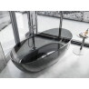 Mexen Pure bañera exenta transparente 170 x 80 cm, black, tapón cromado - 58071708013