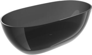 Mexen Pure baignoire autoportante transparente 170 x 80 cm, noir, bonde chromée - 58071708013