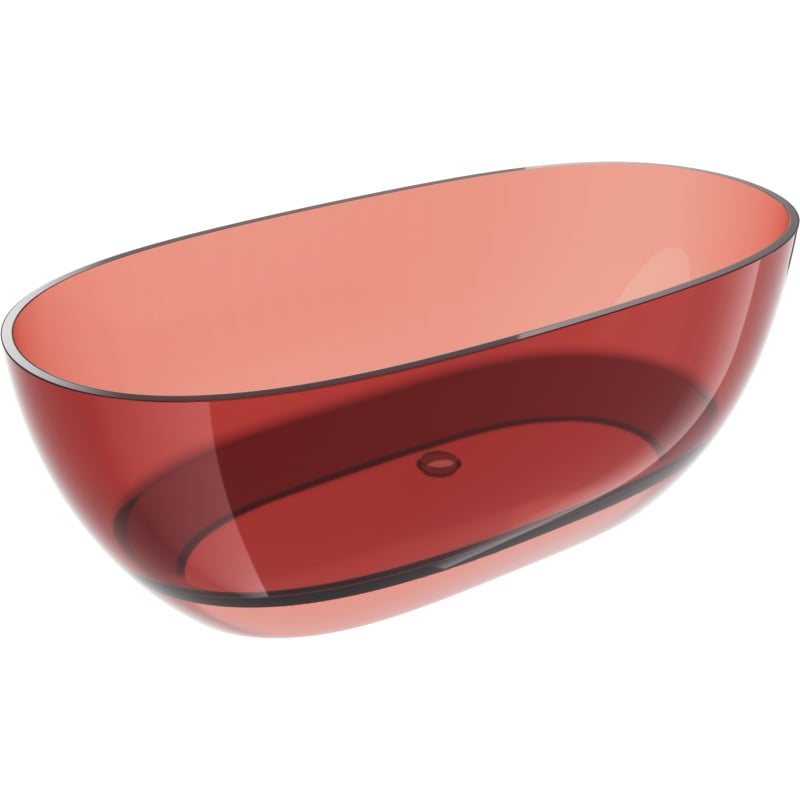 Mexen Pure Rose freistehende transparente Badewanne 170 x 80 cm, Chromverschluss - 58071708014