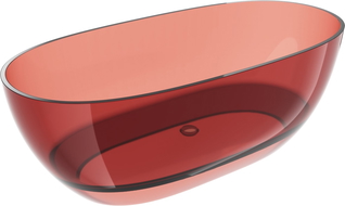 Mexen Pure Rose freistehende transparente Badewanne 170 x 80 cm, Chromverschluss - 58071708014