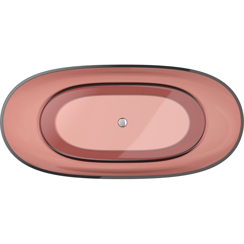 Mexen Pure wanna wolnostojąca transparentna 170 x 80 cm, rose, korek chrom - 58071708014