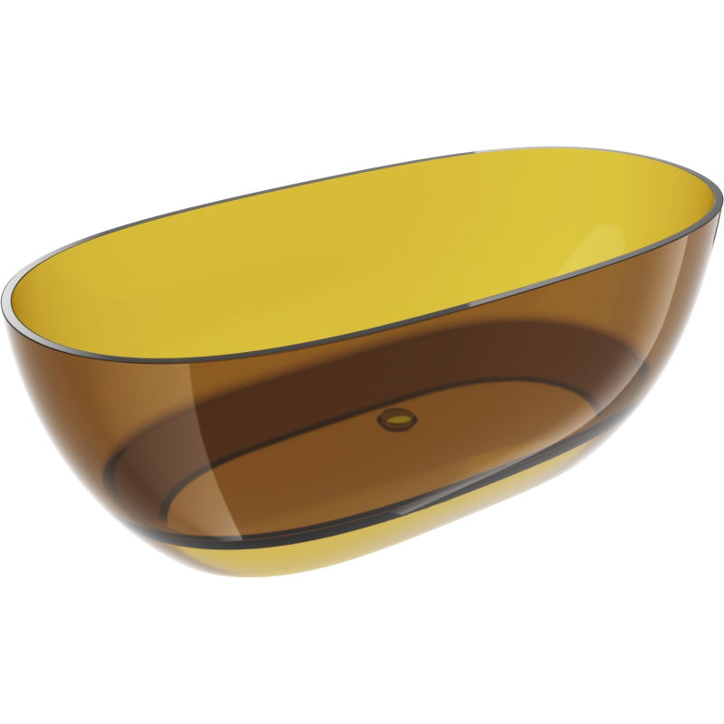 Mexen Pure honey bañera independiente transparente 170 x 80 cm, tapón cromo - 58071708015