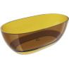 Mexen Pure freistehende transparente Badewanne 170 x 80 cm, Honey, Chromverschluss - 58071708015