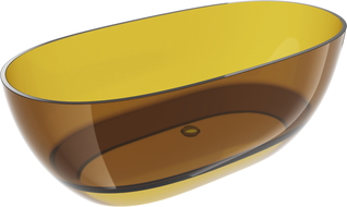 Mexen Pure honey vrijstaande badkuip transparant 170 x 80 cm, chrom stop - 58071708015