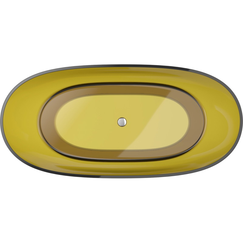 Mexen Pure freistehende transparente Badewanne 170 x 80 cm, Honey, Chromverschluss - 58071708015