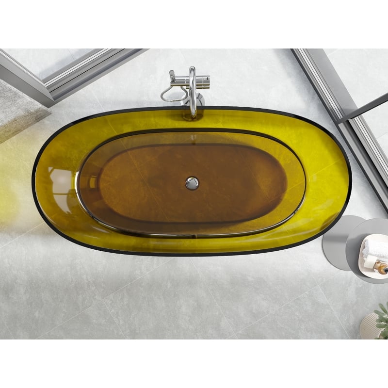 Mexen Pure wanna wolnostojąca transparentna 170 x 80 cm, honey, korek chrom - 58071708015