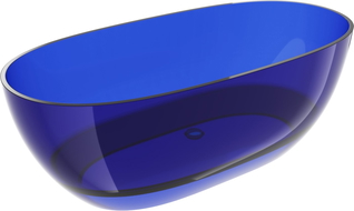 Mexen Pure Sapphire freistehende transparente Badewanne 170 x 80 cm, Chromstöpsel - 58071708016