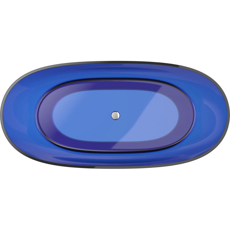 Mexen Pure Saphir freistehende transparente Badewanne 170 x 80 cm, Ablauf Chrom - 58071708016