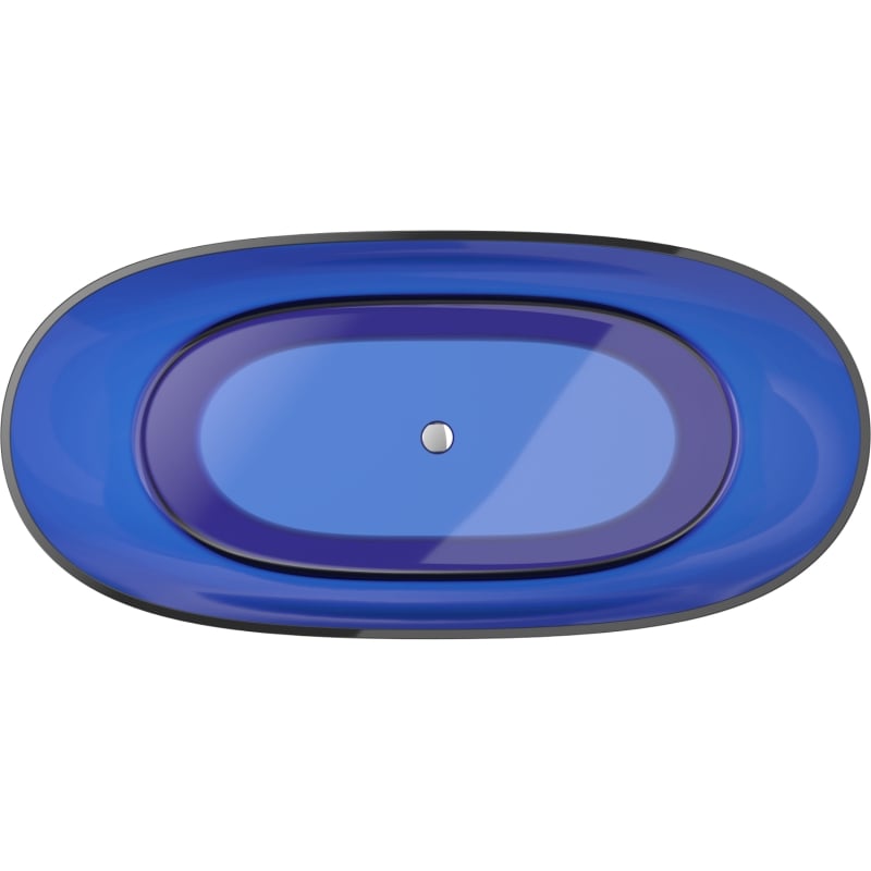 Mexen Pure sapphire freestanding transparent bath 170 x 80 cm, chrome plug - 58071708016