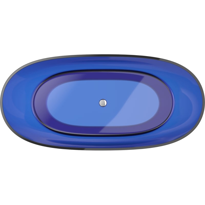 Mexen Pure vrijstaande transparante badkuip 170 x 80 cm, saffier, chrom stop - 58071708016