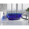 Mexen Pure freistehende transparente Badewanne 170 x 80 cm, Saphir, Chromstöpsel - 58071708016