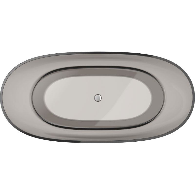 Mexen Pure bronze baignoire autoportante transparente 170 x 80 cm, bouchon chrome - 58071708018