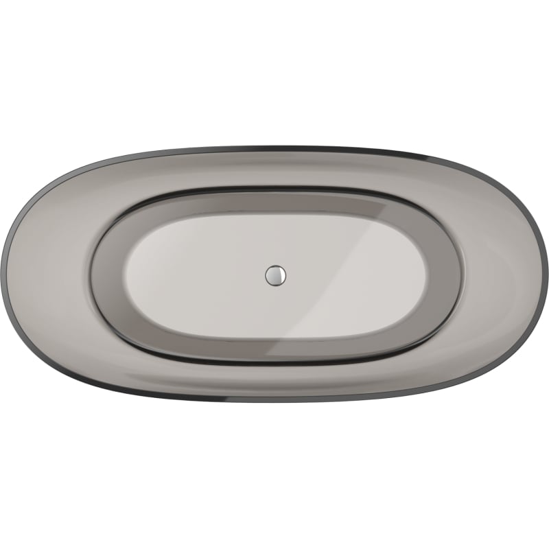 Mexen Pure Bronze Freestanding Transparent Bath 170 x 80 cm, Chrome Plug - 58071708018