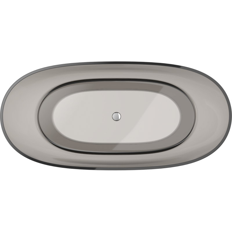 Mexen Pure μπρούτζινη μπανιέρα ελεύθερη διαφανής 170 x 80 cm, τάπα χρωμίου