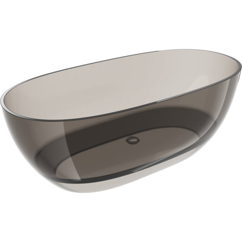 Mexen Pure Bronze freistehende transparente Badewanne 170 x 80 cm, Ablaufgarnitur Chrom - 58071708018