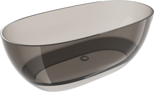Mexen Pure Bronze freistehende transparente Badewanne 170 x 80 cm, Ablaufgarnitur Chrom - 58071708018
