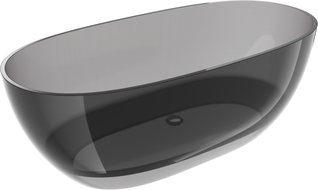 Mexen Pure smoke free-standing transparent bathtub 170 x 80 cm, chrome plug - 58071708019