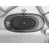 Mexen Pure freistehende transparente Badewanne 170 x 80 cm, smoke, Chromverschluss - 58071708019