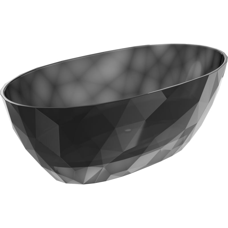 Mexen Orax schwarze freistehende transparente Badewanne 170 x 80 cm, Chromabdeckung - 58081708013