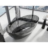 Mexen Orax freistehende transparente Badewanne 170 x 80 cm, schwarz, Ablauf chrom - 58081708013