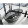 Mexen Orax schwarze freistehende transparente Badewanne 170 x 80 cm, Chromabdeckung - 58081708013