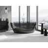 Mexen Orax schwarze freistehende transparente Badewanne 170 x 80 cm, Chromabdeckung - 58081708013