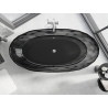 Mexen Orax freistehende transparente Badewanne 170 x 80 cm, schwarz, Ablauf chrom - 58081708013