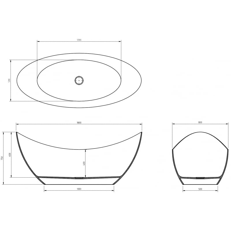 Mexen Vea earth wanna vapaasti seisova läpinäkyvä 180 x 80 cm, kromitulppa - 58091808005
