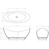 Mexen Vea earth freistehende transparente Badewanne 180 x 80 cm, chrom Stopfen - 58091808005