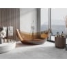 Mexen Vea earth freistehende transparente Badewanne 180 x 80 cm, chrom Stopfen - 58091808005