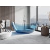 Mexen Vea denim free-standing transparent bathtub 180 x 80 cm, chrome plug - 58091808007