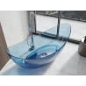 Mexen Vea denim baignoire autoportante transparente 180 x 80 cm, bouchon chromé - 58091808007