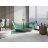 Mexen Vea freistehende transparente Badewanne 180 x 80 cm, Teal, Chromverschluss - 58091808011