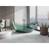 Mexen Vea vasca da bagno autoportante trasparente 180 x 80 cm, teal, tappo cromato - 58091808011